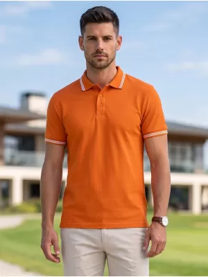 Moška majica s kratkimi rokavi z ovratnikom MALFINI URBAN 219 ORANŽNA