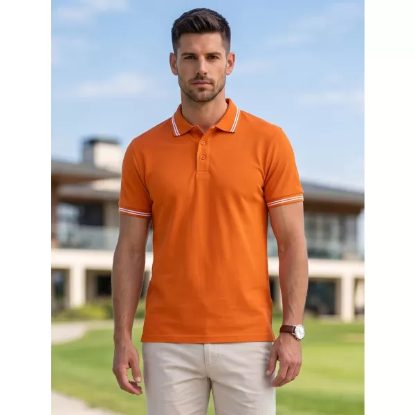  Moška majica s kratkimi rokavi z ovratnikom MALFINI URBAN 219 ORANŽNA 