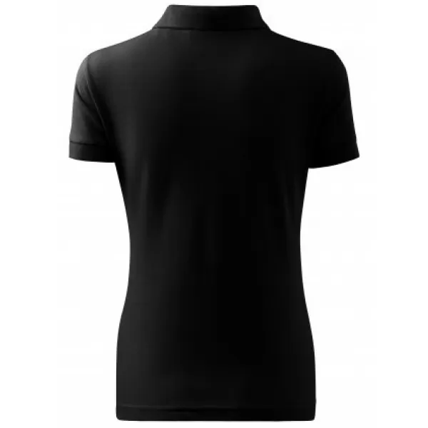  Ženska majica s kratkimi rokavi z ovratnikom MALFINI COTTON 213 ČRNA 