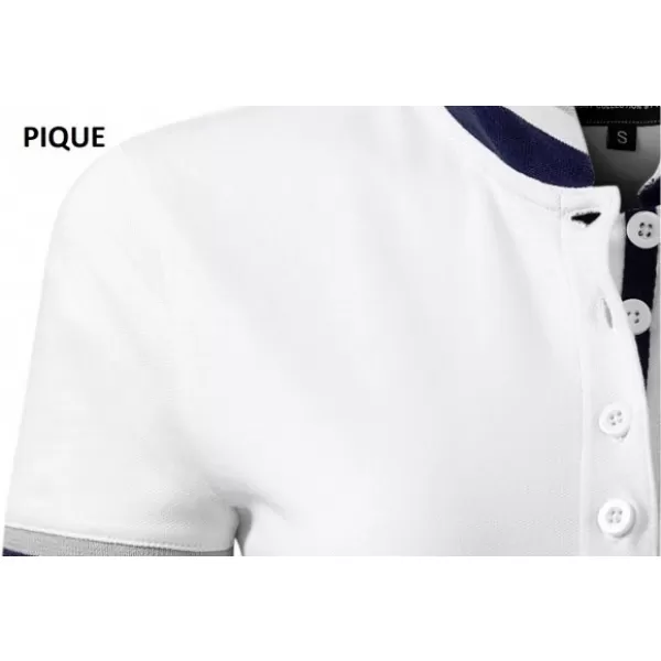  Ženska majica s kratkimi rokavi z ovratnikom MALFINI PREMIUM COLLAR UP 257 BELA 