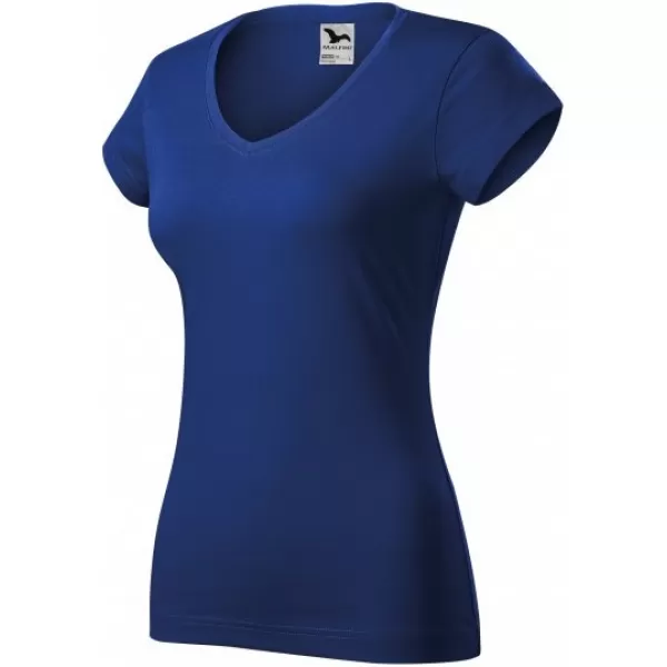  Ženska majica s kratkimi rokavi MALFINI FIT V-NECK 162 KRALJEVSKO MODRA 