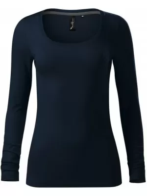 Ženska majica z dolgimi rokavi MALFINI PREMIUM BRAVE 156 MORNARSKO MODRA