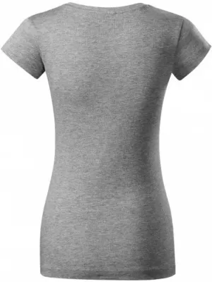 Ženska majica s kratkimi rokavi MALFINI FIT V-NECK 162 TEMNO SIVI POUDARKI