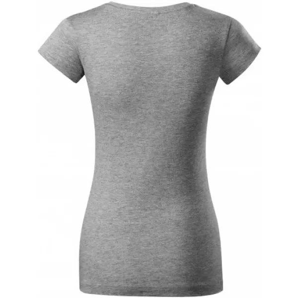  Ženska majica s kratkimi rokavi MALFINI FIT V-NECK 162 TEMNO SIVI POUDARKI 
