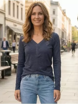 Ženska majica s kratkimi rokavi ALTISPORT HODEIA LTSS695 TEMNO MODRA