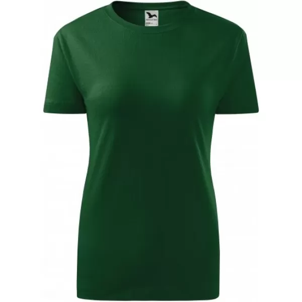  Ženska majica s kratkimi rokavi MALFINI CLASSIC NEW 133 STEKLENICA ZELENA 