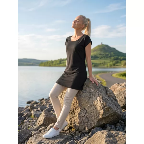  Ženska dolga majica s kratkimi rokavi MALFINI LOVE 123 ČRNA 