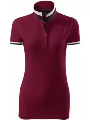 Ženska majica s kratkimi rokavi z ovratnikom MALFINI PREMIUM COLLAR UP 257 GRANAT
