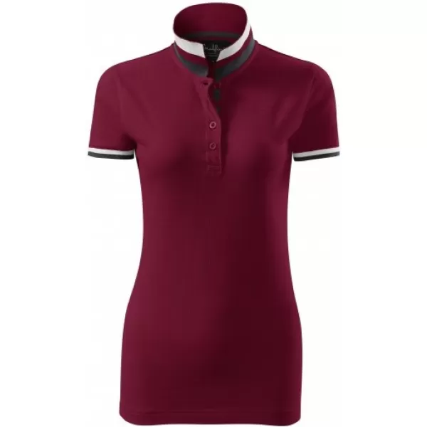  Ženska majica s kratkimi rokavi z ovratnikom MALFINI PREMIUM COLLAR UP 257 GRANAT 