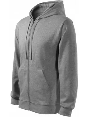 Moški pulover MALFINI TRENDY ZIPPER 410 TEMNO SIVI POUDARKI