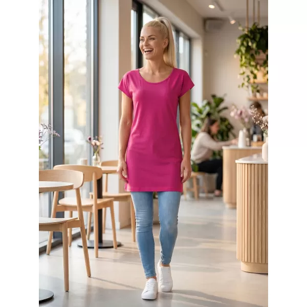  Ženska dolga majica s kratkimi rokavi MALFINI LOVE 123 MAGENTA 