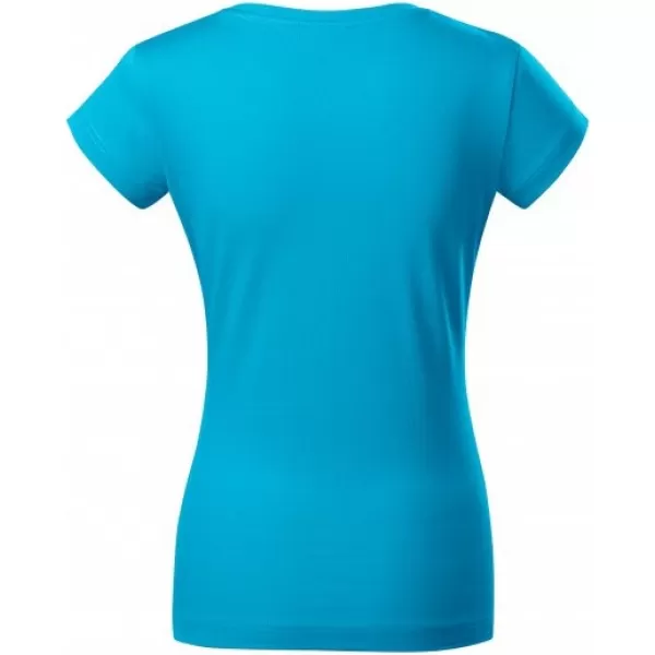 Ženska majica s kratkimi rokavi MALFINI FIT V-NECK 162 TURKIZNA 