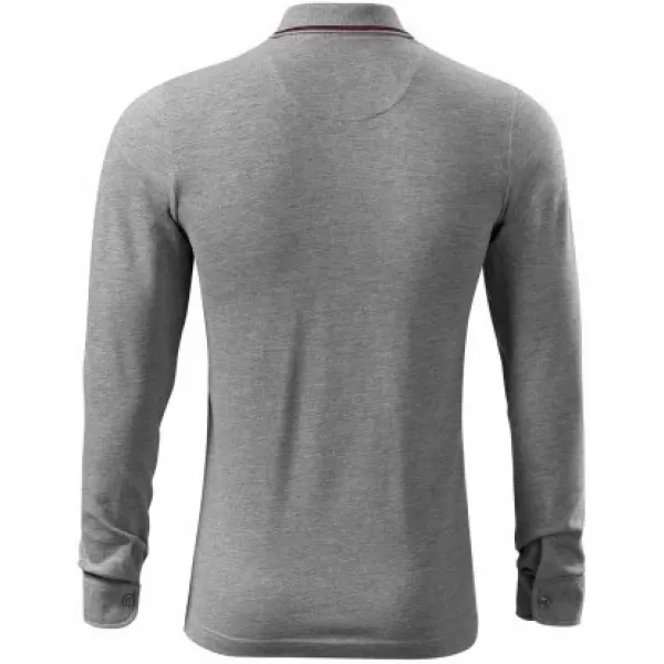  Moška majica z dolgimi rokavi in ​​ovratnikom MALFINI PREMIUM CONTRAST STRIPE LS 258 TEMNO SIVI POUDARKI 