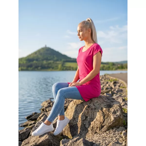  Ženska dolga majica s kratkimi rokavi MALFINI LOVE 123 MAGENTA 