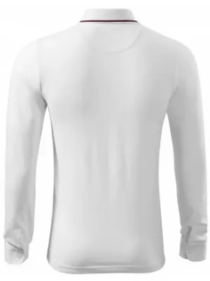 Moška majica z dolgimi rokavi in ​​ovratnikom MALFINI PREMIUM CONTRAST STRIPE LS 258 BELA