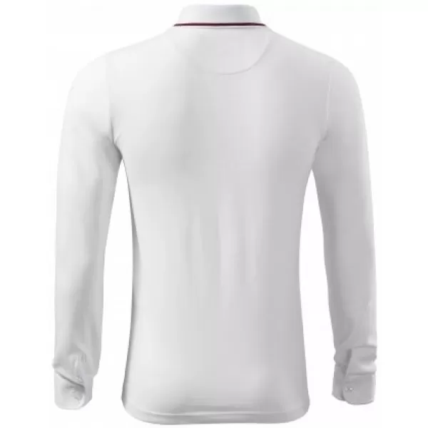  Moška majica z dolgimi rokavi in ​​ovratnikom MALFINI PREMIUM CONTRAST STRIPE LS 258 BELA 