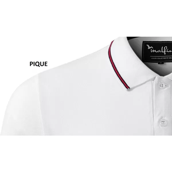  Moška majica z dolgimi rokavi in ​​ovratnikom MALFINI PREMIUM CONTRAST STRIPE LS 258 BELA 