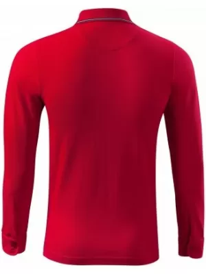 Moška majica z dolgimi rokavi in ​​ovratnikom MALFINI PREMIUM CONTRAST STRIPE LS 258 RDEČA FORMULA