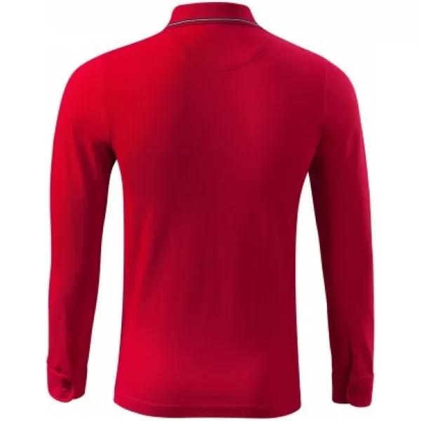  Moška majica z dolgimi rokavi in ​​ovratnikom MALFINI PREMIUM CONTRAST STRIPE LS 258 RDEČA FORMULA 