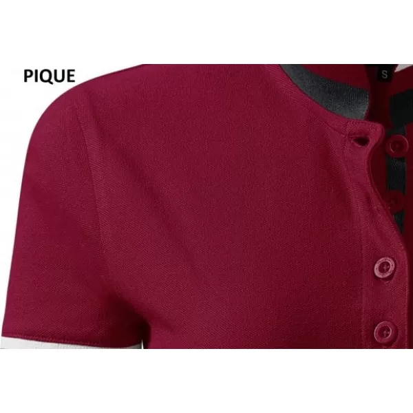  Ženska majica s kratkimi rokavi z ovratnikom MALFINI PREMIUM COLLAR UP 257 GRANAT 