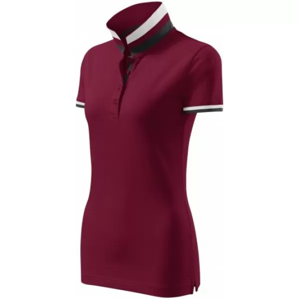  Ženska majica s kratkimi rokavi z ovratnikom MALFINI PREMIUM COLLAR UP 257 GRANAT 
