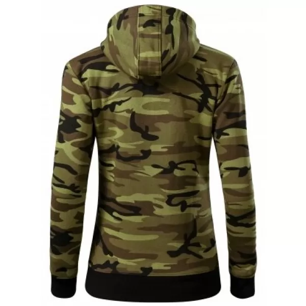  Ženski pulover MALFINI CAMO ZIPPER C20 KAMUFLAŽNO ZELENA 