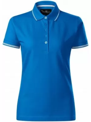 Ženska majica s kratkimi rokavi z ovratnikom MALFINI PREMIUM PERFECTION PLAIN 253 DIHALKA MODRA