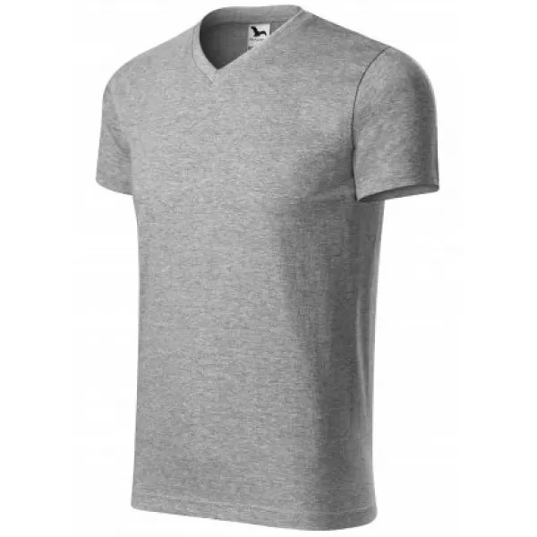  Moška majica s kratkimi rokavi MALFINI HEAVY V-NECK 111 TEMNO SIVI POUDARKI 