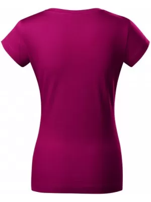 Ženska majica s kratkimi rokavi MALFINI FIT V-NECK 162 FUKSIJA RDEČA