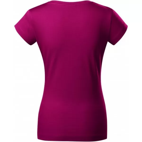  Ženska majica s kratkimi rokavi MALFINI FIT V-NECK 162 FUKSIJA RDEČA 