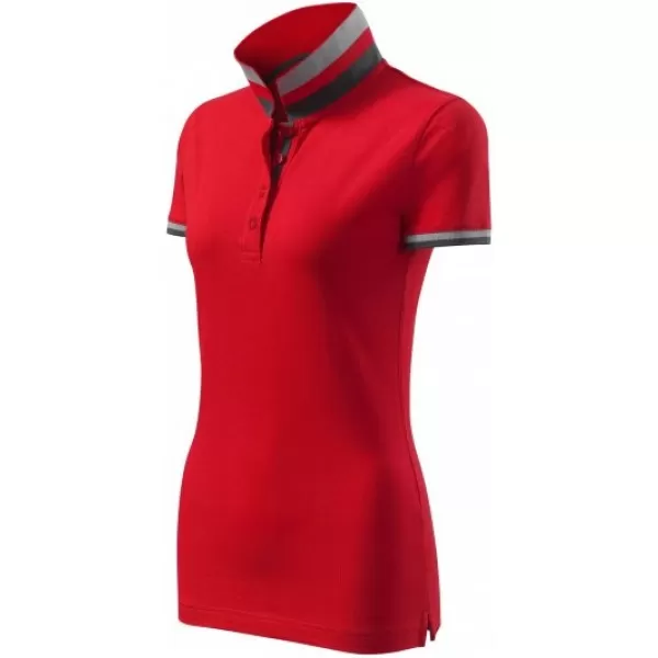  Ženska majica s kratkimi rokavi z ovratnikom MALFINI PREMIUM COLLAR UP 257 RDEČA FORMULA 
