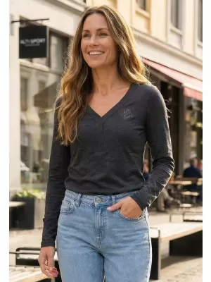 Ženska majica s kratkimi rokavi ALTISPORT HODEIA LTSS695 TEMNO SIVA
