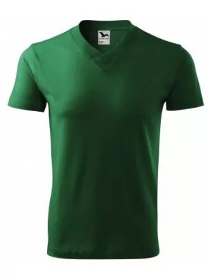 Moška majica s kratkimi rokavi MALFINI V-NECK 102 STEKLENICA ZELENA
