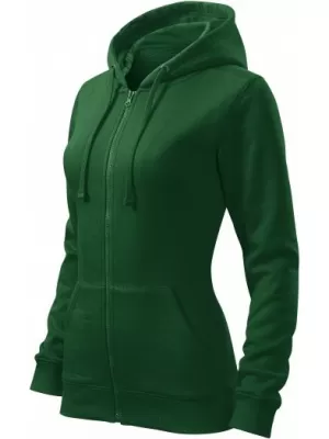 Ženski pulover MALFINI TRENDY ZIPPER 411 STEKLENICA ZELENA
