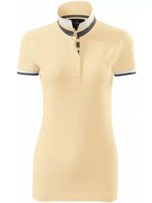 Ženska majica s kratkimi rokavi z ovratnikom MALFINI PREMIUM COLLAR UP 257 BURBONSKA VANILIJA