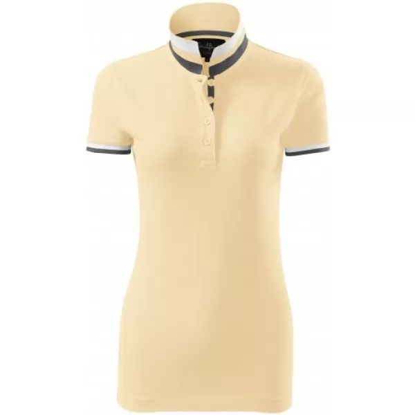  Ženska majica s kratkimi rokavi z ovratnikom MALFINI PREMIUM COLLAR UP 257 BURBONSKA VANILIJA 