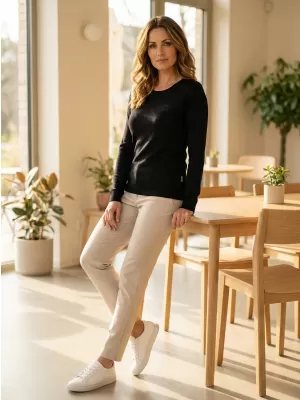Ženski pulover ALTISPORT TAMIRA LPLS092 ČRNA