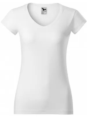 Ženska majica s kratkimi rokavi MALFINI FIT V-NECK 162 BELA