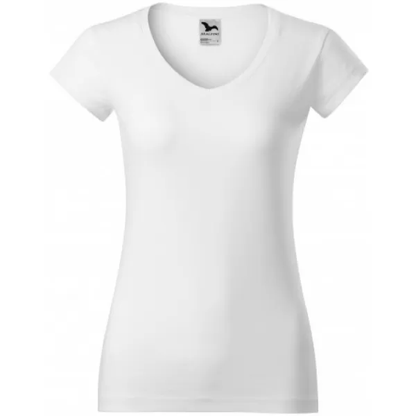  Ženska majica s kratkimi rokavi MALFINI FIT V-NECK 162 BELA 