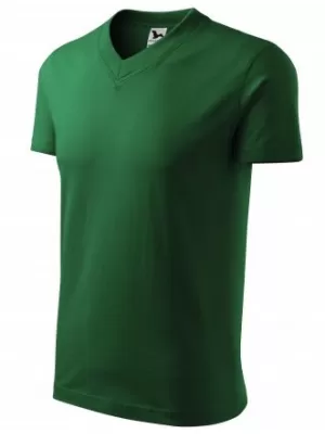 Moška majica s kratkimi rokavi MALFINI V-NECK 102 STEKLENICA ZELENA