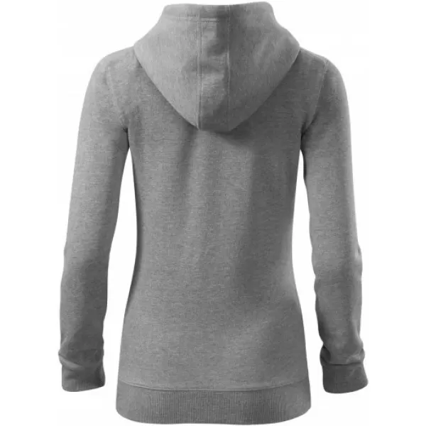  Ženski pulover MALFINI TRENDY ZIPPER 411 TEMNO SIVI POUDARKI 