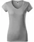 Ženska majica s kratkimi rokavi MALFINI FIT V-NECK 162 TEMNO SIVI POUDARKI
