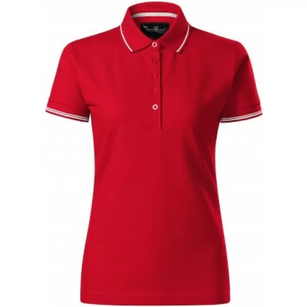  Ženska majica s kratkimi rokavi z ovratnikom MALFINI PREMIUM PERFECTION PLAIN 253 RDEČA FORMULA 