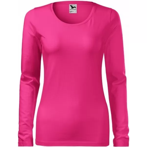  Ženska majica z dolgimi rokavi MALFINI SLIM 139 MAGENTA 