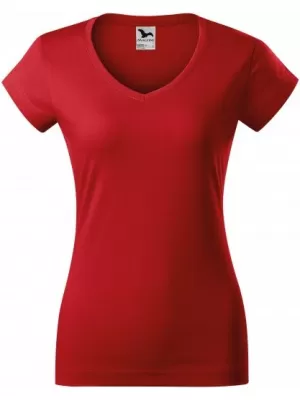 Ženska majica s kratkimi rokavi MALFINI FIT V-NECK 162 RDEČA