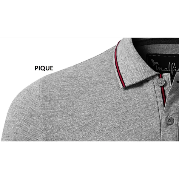  Moška majica z dolgimi rokavi in ​​ovratnikom MALFINI PREMIUM CONTRAST STRIPE LS 258 TEMNO SIVI POUDARKI 