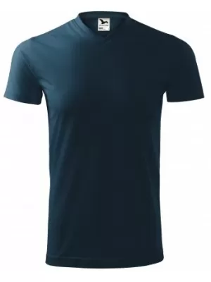 Moška majica s kratkimi rokavi MALFINI HEAVY V-NECK 111 MORNARSKO MODRA