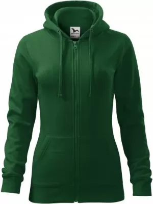 Ženski pulover MALFINI TRENDY ZIPPER 411 STEKLENICA ZELENA