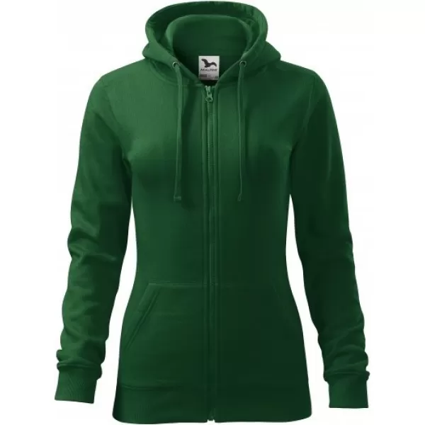  Ženski pulover MALFINI TRENDY ZIPPER 411 STEKLENICA ZELENA 