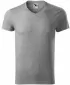 Moška majica s kratkimi rokavi MALFINI SLIM FIT V-NECK 146 TEMNO SIVI POUDARKI